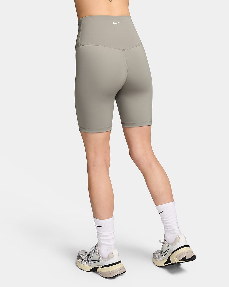 Nike One bikeshorts met hoge taille voor dames (18 cm) - Dark Stucco/Sail