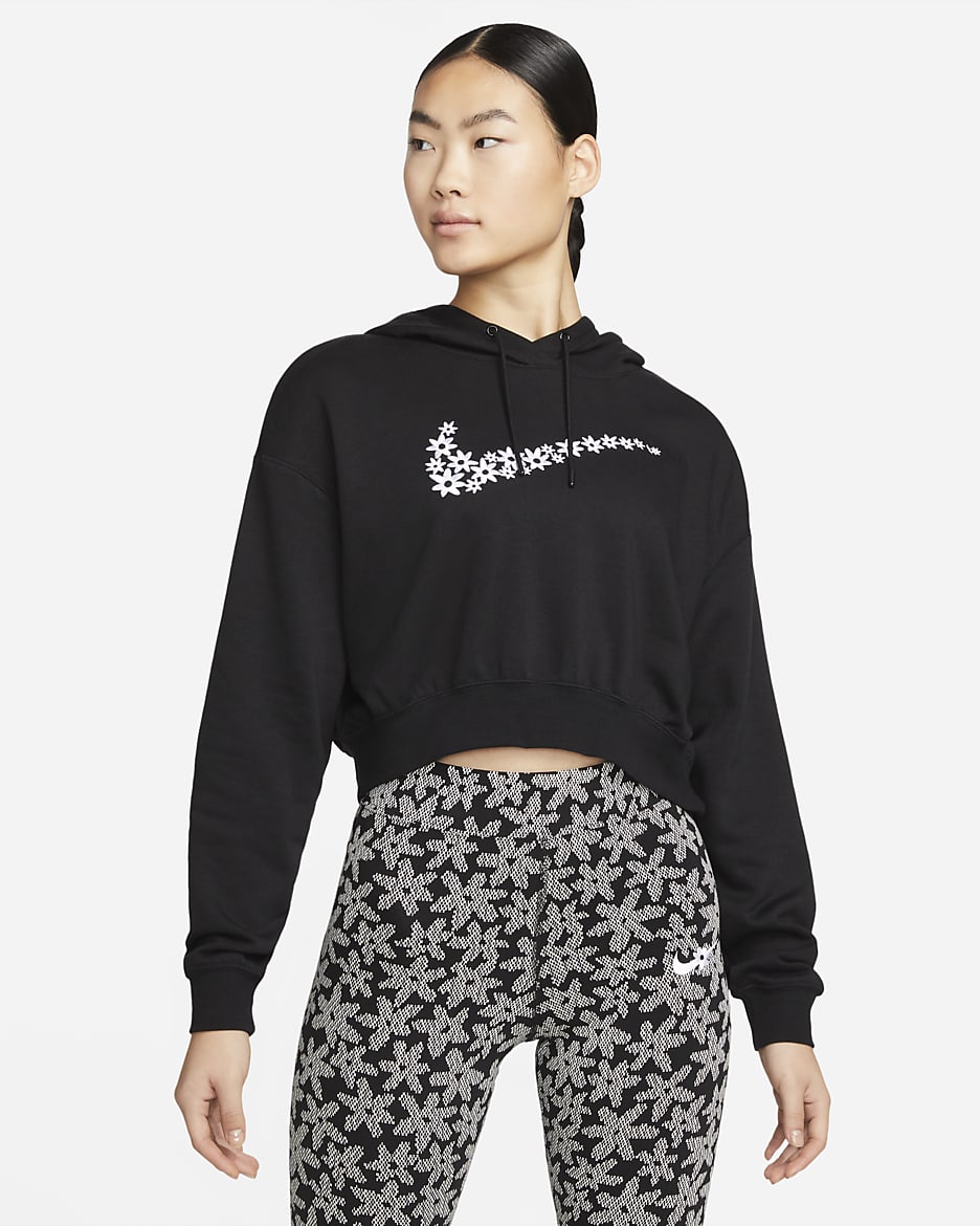 Sudadera con gorro de tejido Fleece oversized para mujer Nike Sportswear - Negro/Blanco