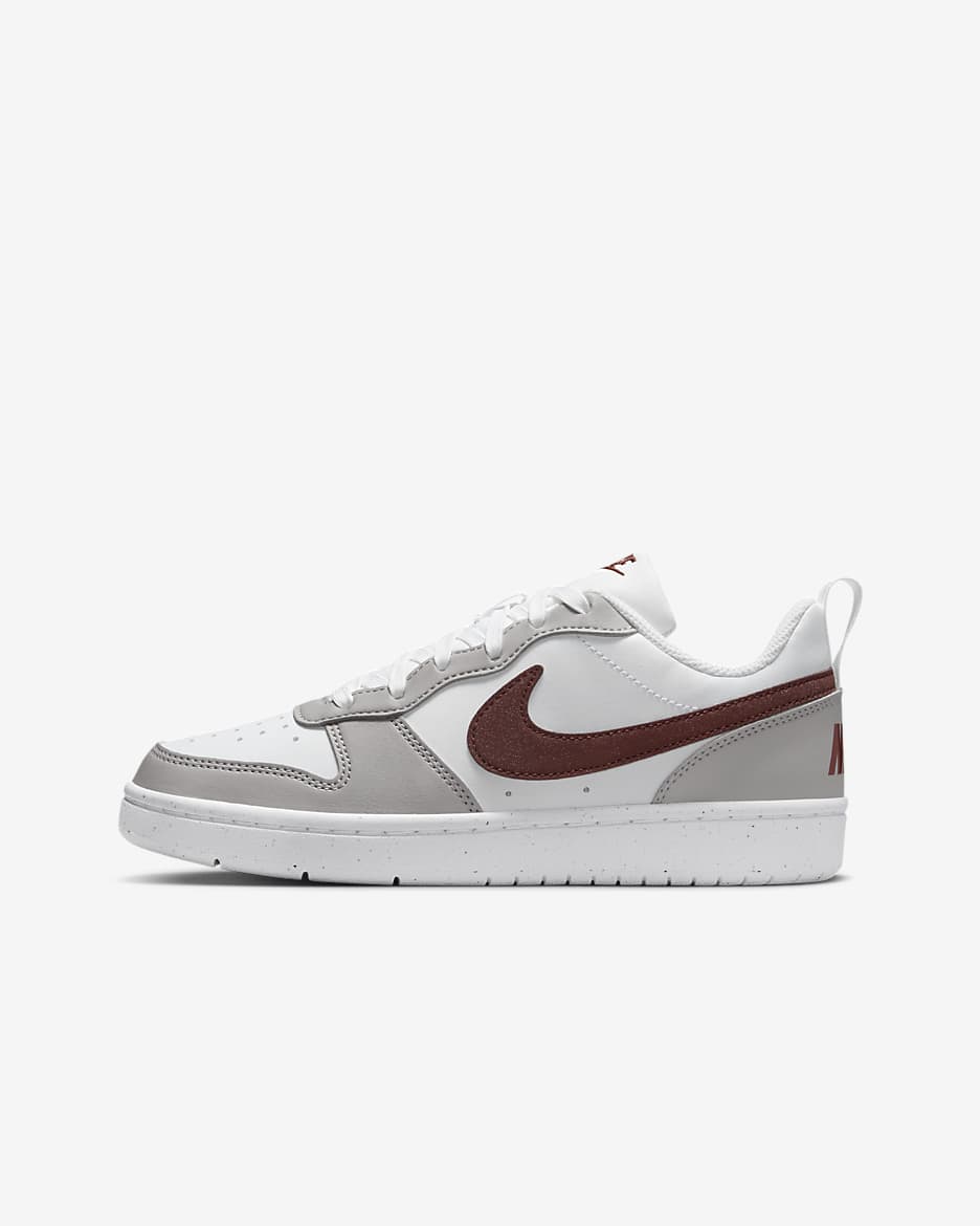 Nike Court Borough Recraft Older Kids' Shoes - White/Light Iron Ore/White/Dark Pony