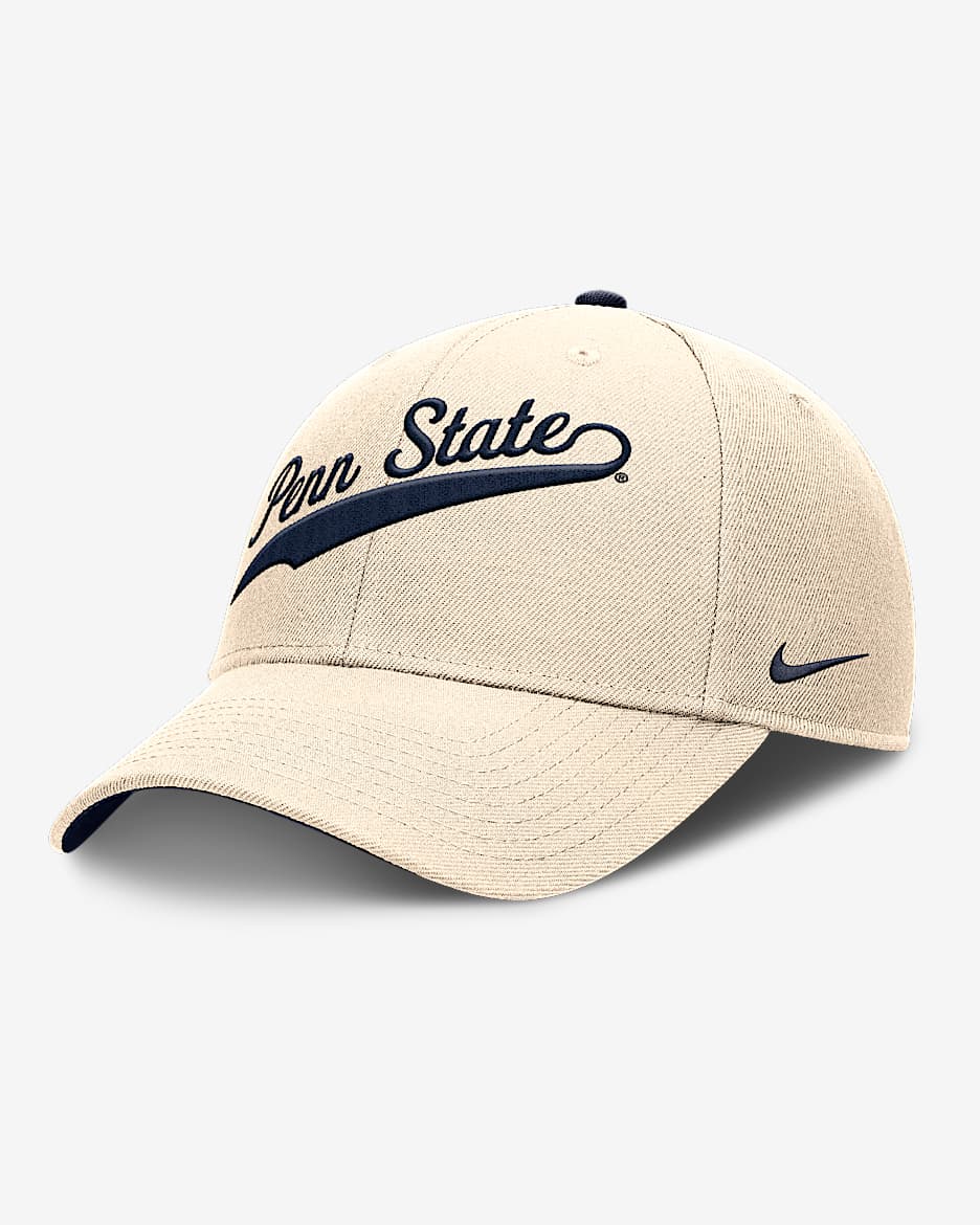 Gorra universitaria Nike ajustable para hombre Penn State Nittany Lions Primetime Rise - Natural