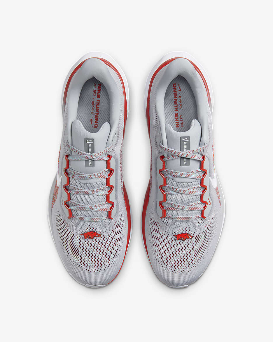 Tenis de correr en pavimento universitarios Nike para hombre Arkansas Pegasus 41 - Gris lobo/Blanco/Carmesí team/Blanco