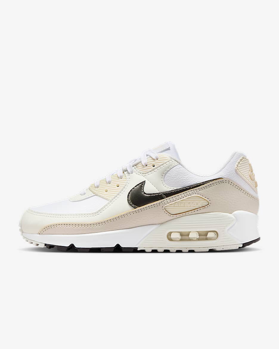 Nike Air Max 90 Women's Shoes - White/Light Orewood Brown/Summit White/Flat Pewter