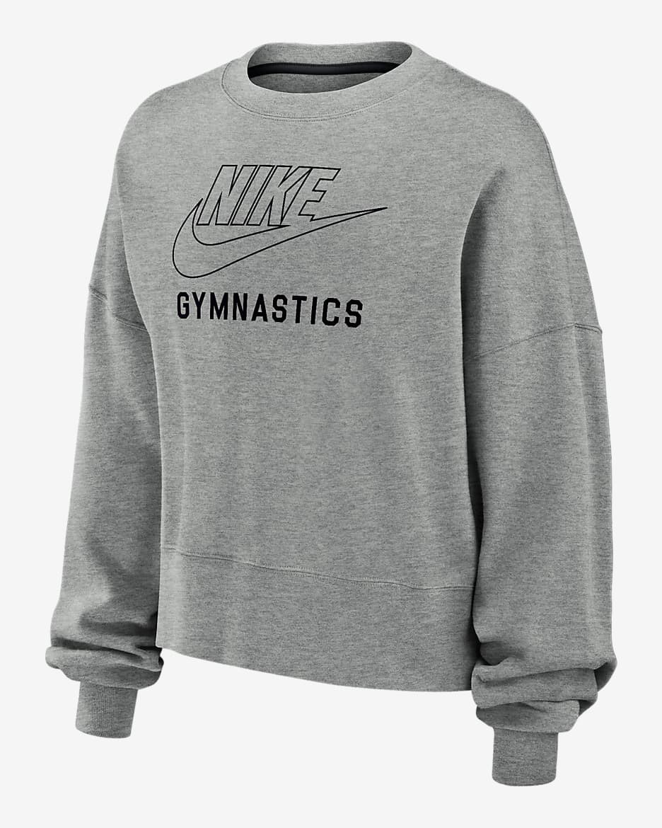 Nike Phoenix Fleece Women's Gymnastics Crew-Neck Sweatshirt - Dark Grey Heather