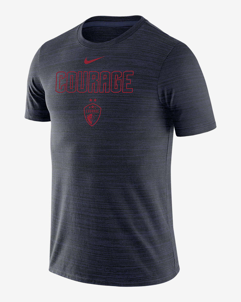 North Carolina Courage Velocity Legend Playera de fútbol Nike para hombre - Azul marino