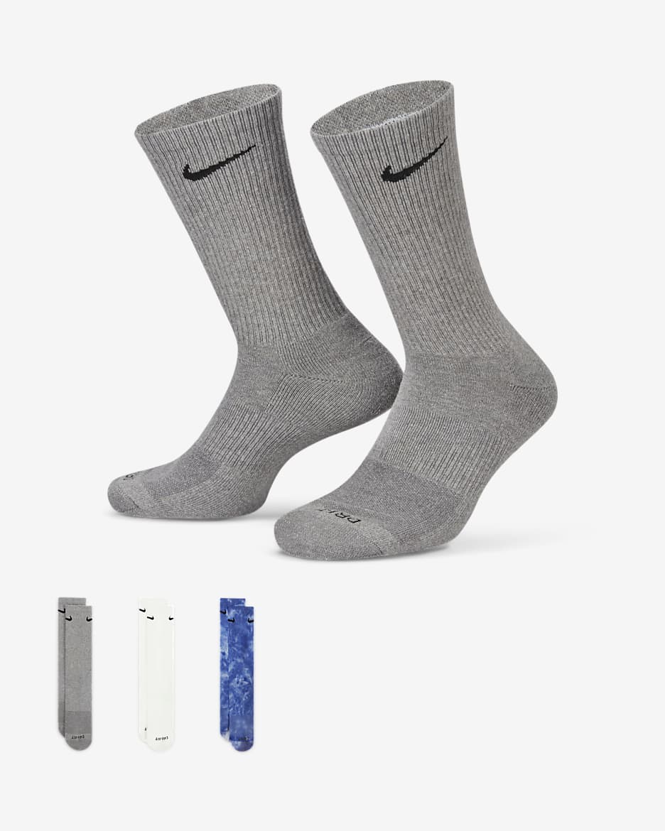 Nike Everyday Plus Cushioned Crew Socks (3 Pairs) - Multi-Colour