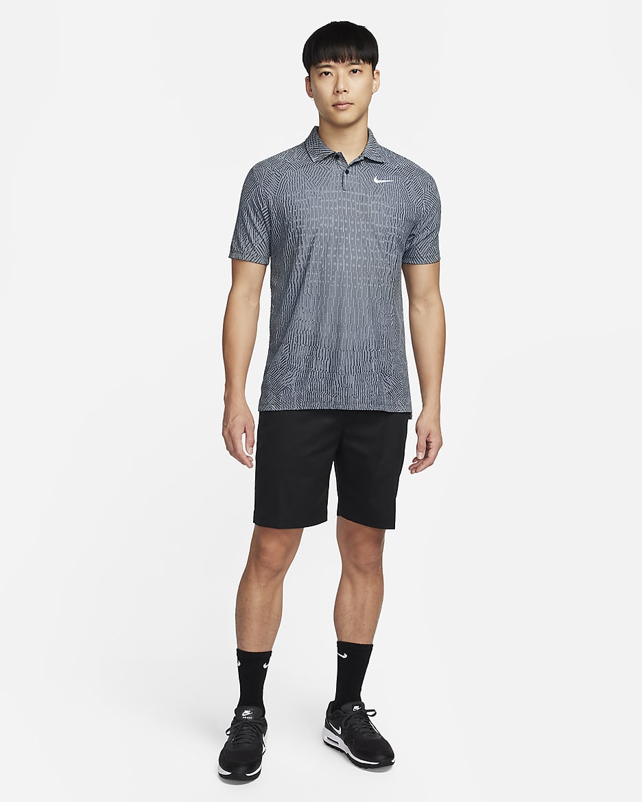 Pánská golfová polokošile Nike Dri-FIT ADV Tour - Cool Grey/Černá/Bílá