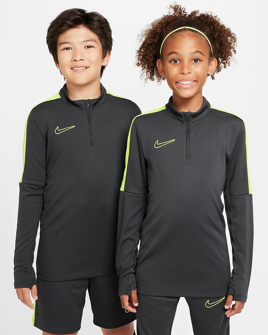 Haut d'entraînement de football Nike Dri-FIT Academy23 pour ado - Anthracite/Volt/Volt