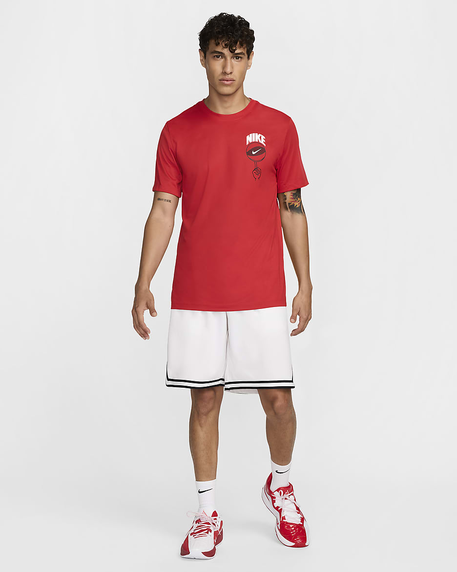 T-shirt de basquetebol Dri-FIT Nike para homem - Vermelho University