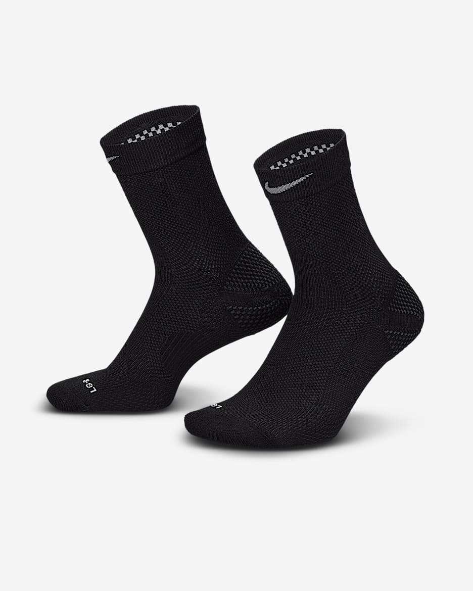 Nike Lightweight Running Micro Crew Socks (1 Pair) - Black/Pure Platinum/Dark Smoke Grey/Smoke Grey