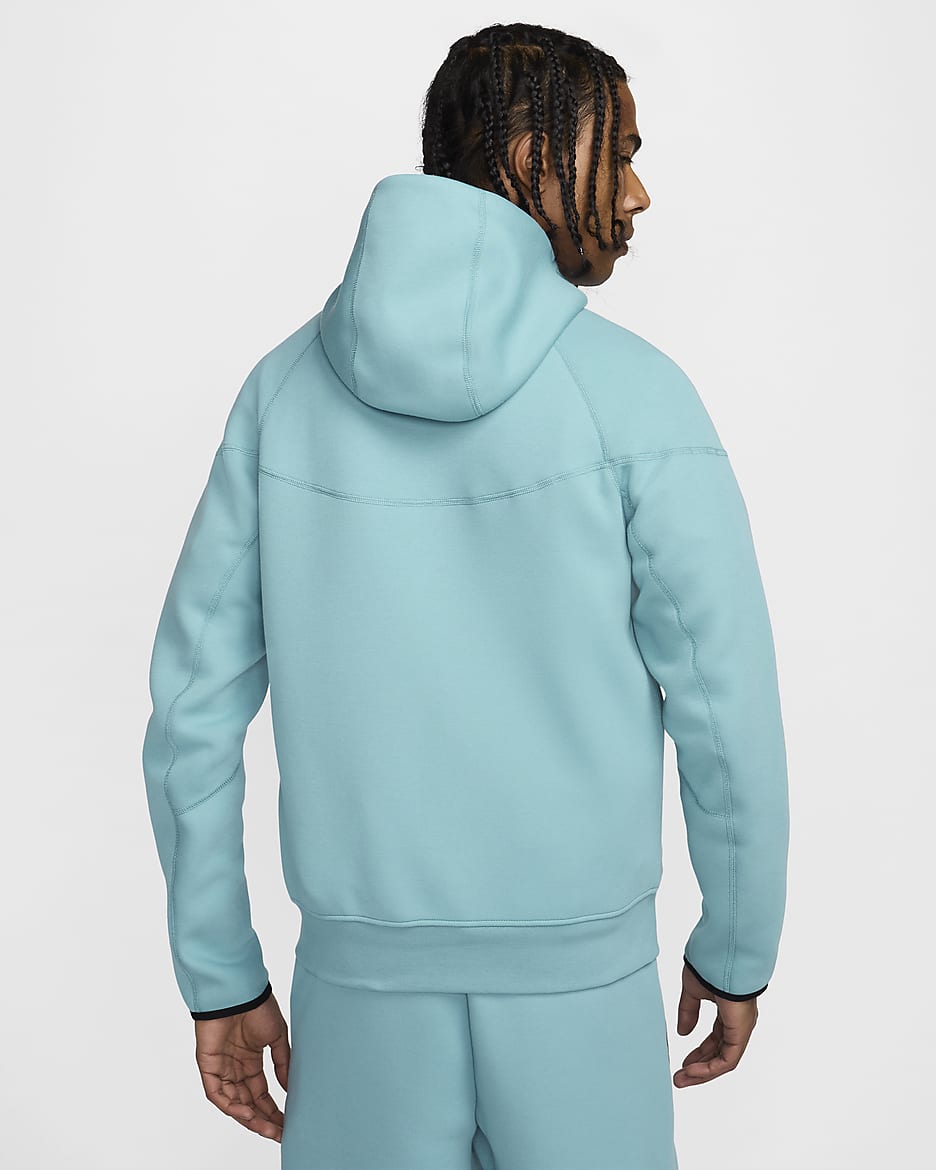 Sweat à capuche et zip Nike Sportswear Tech Fleece Windrunner pour homme - Denim Turquoise/Noir