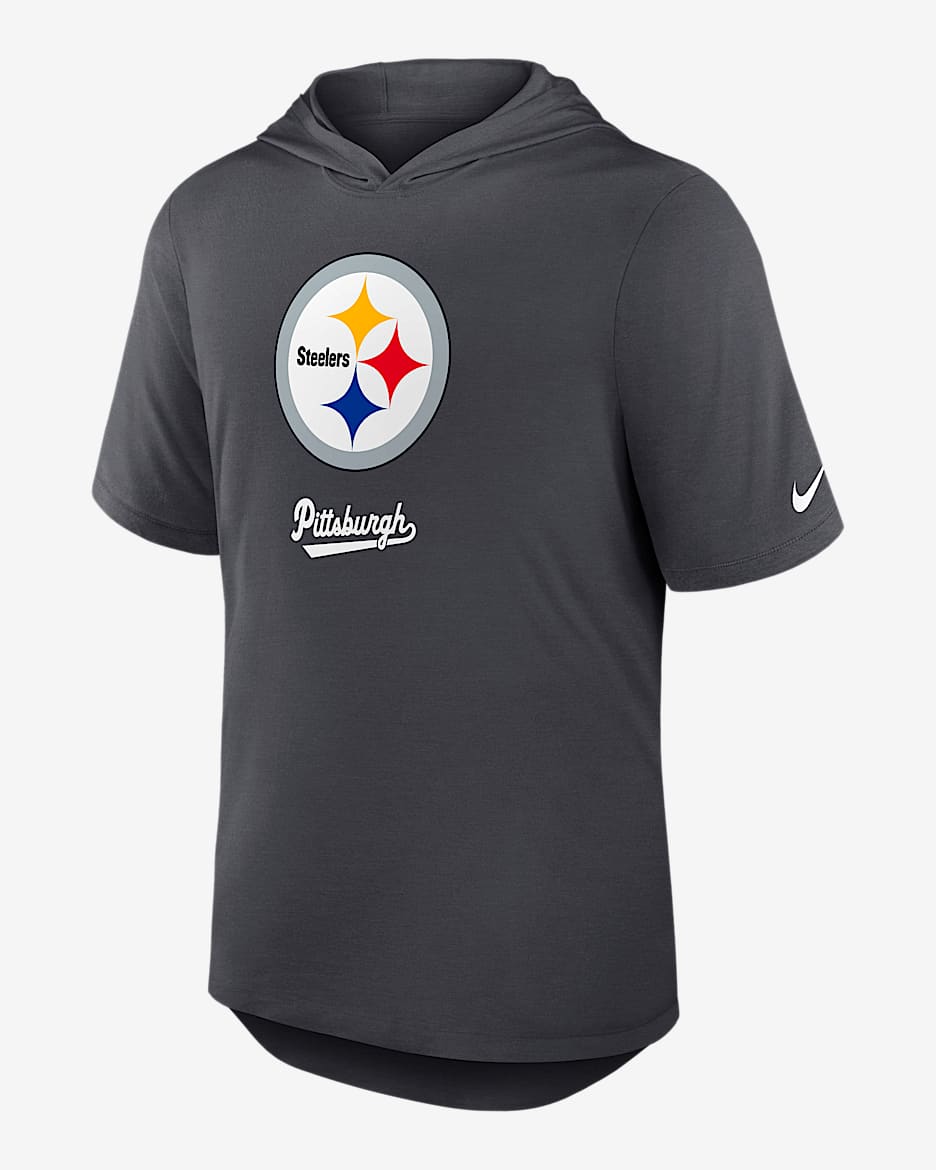 Pittsburgh Steelers Men's Nike Dri-FIT NFL Hooded T-Shirt - Anthracite