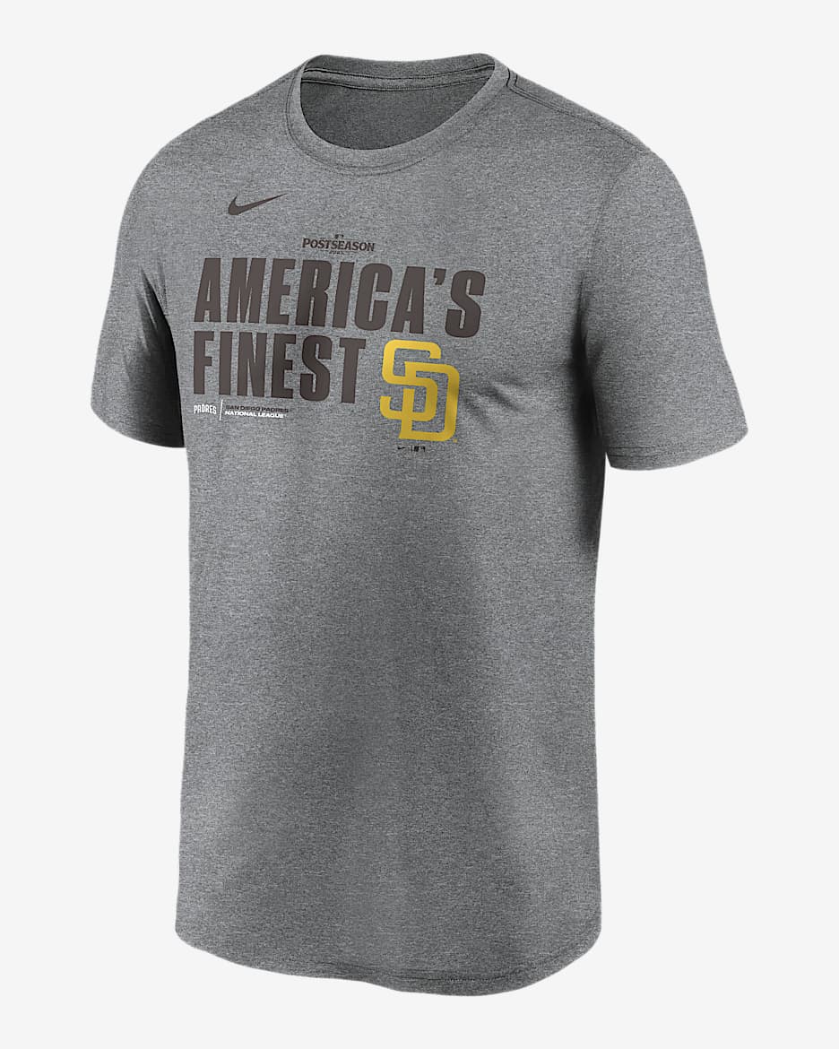San Diego Padres 2025 Postseason Legend Men's Nike Dri-FIT MLB T-Shirt - Charcoal Heather
