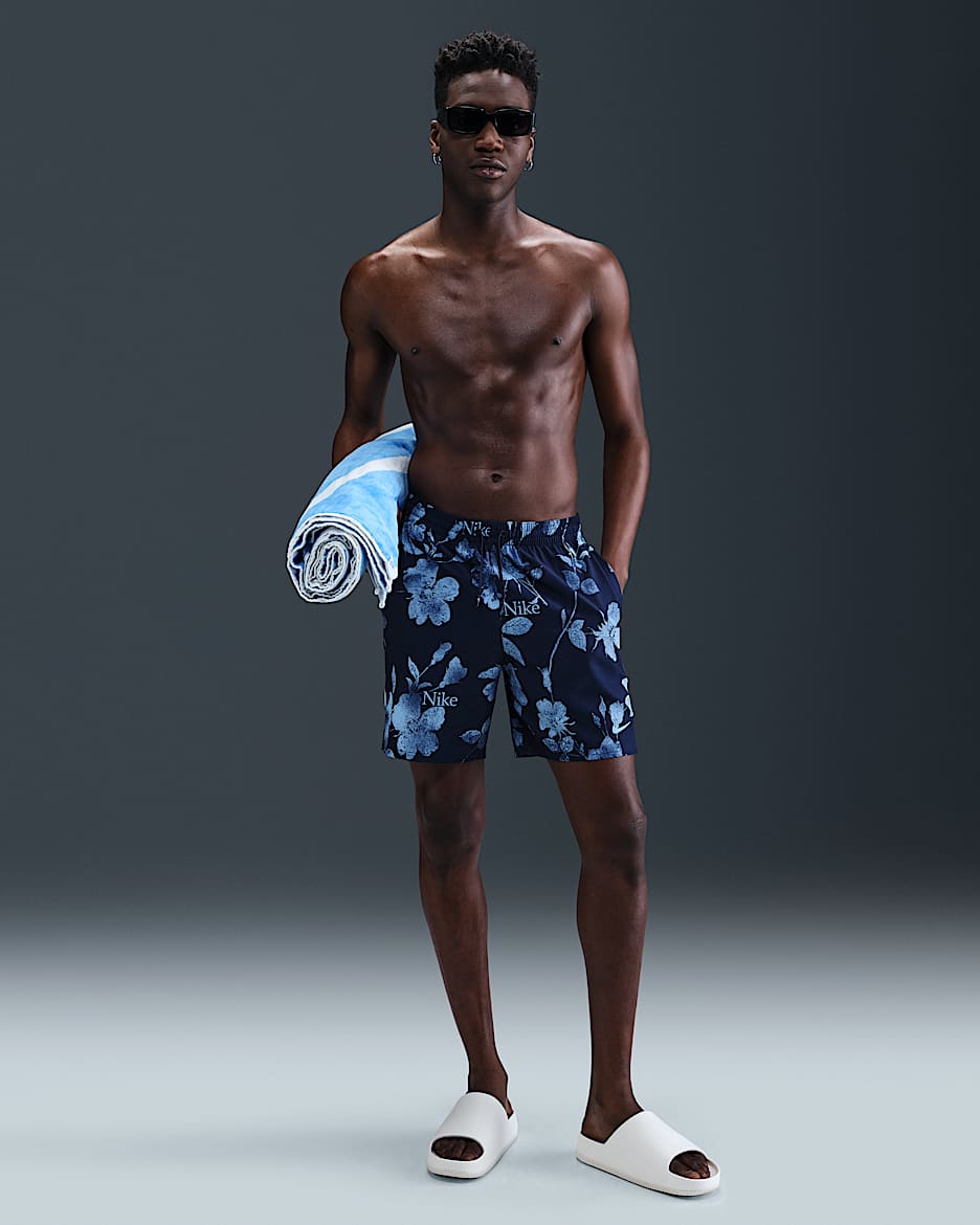 Shorts Volley de 18 cm con forro de ropa interior para hombre Nike Swim Breaker - Azul marino medianoche