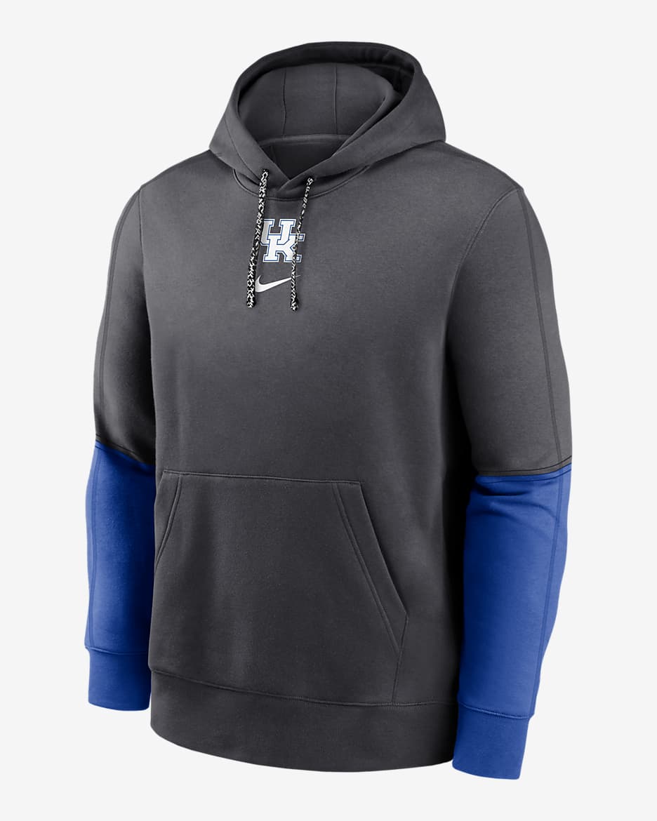 Kentucky Wildcats Sideline Team Issue Club Men's Nike College Pullover Hoodie - Anthracite