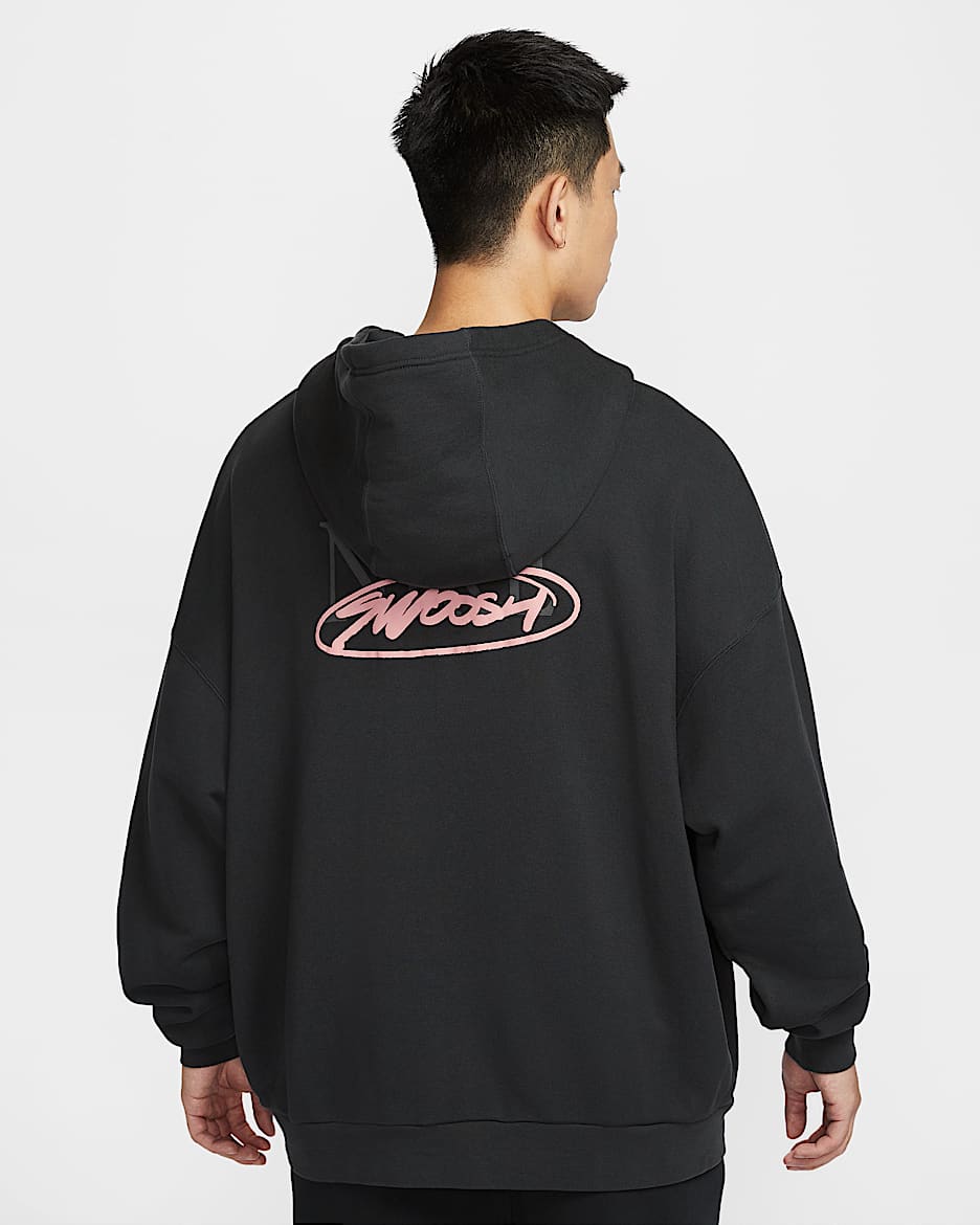 Nike Club Men's Oversized French Terry Pullover Hoodie - Off-Noir/Off-Noir