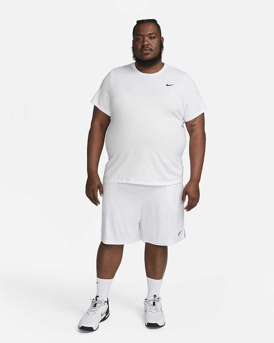 Nike Dri-FIT férfi fitneszpóló - Fehér/Fekete