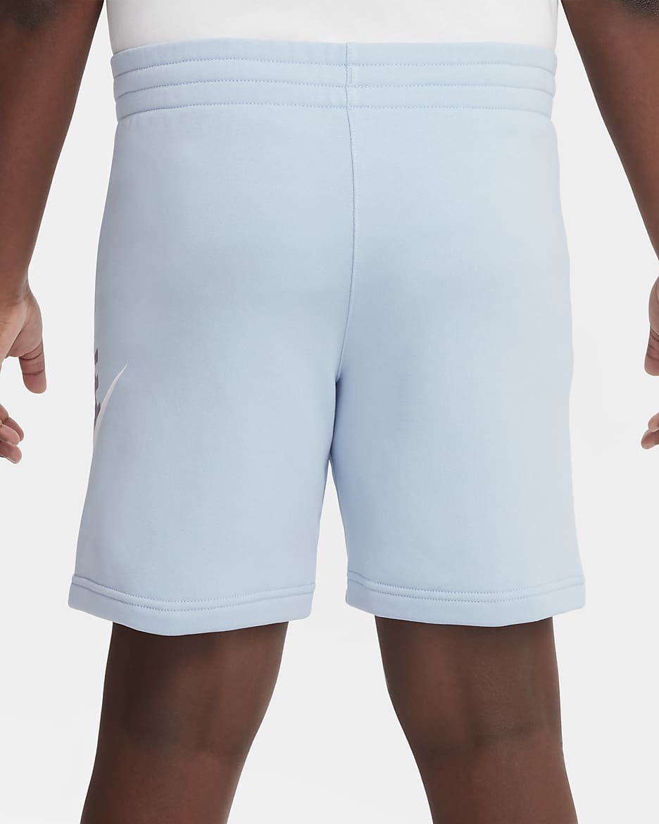 Nike Sportswear Club Fleece French-Terry-Shorts für ältere Kinder (erweiterte Größen) - Light Armory Blue/Weiß/Ashen Slate