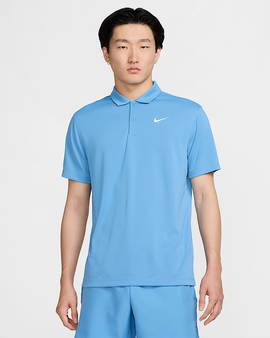 NikeCourt Dri-FIT Men's Tennis Polo - Blue Beyond/White