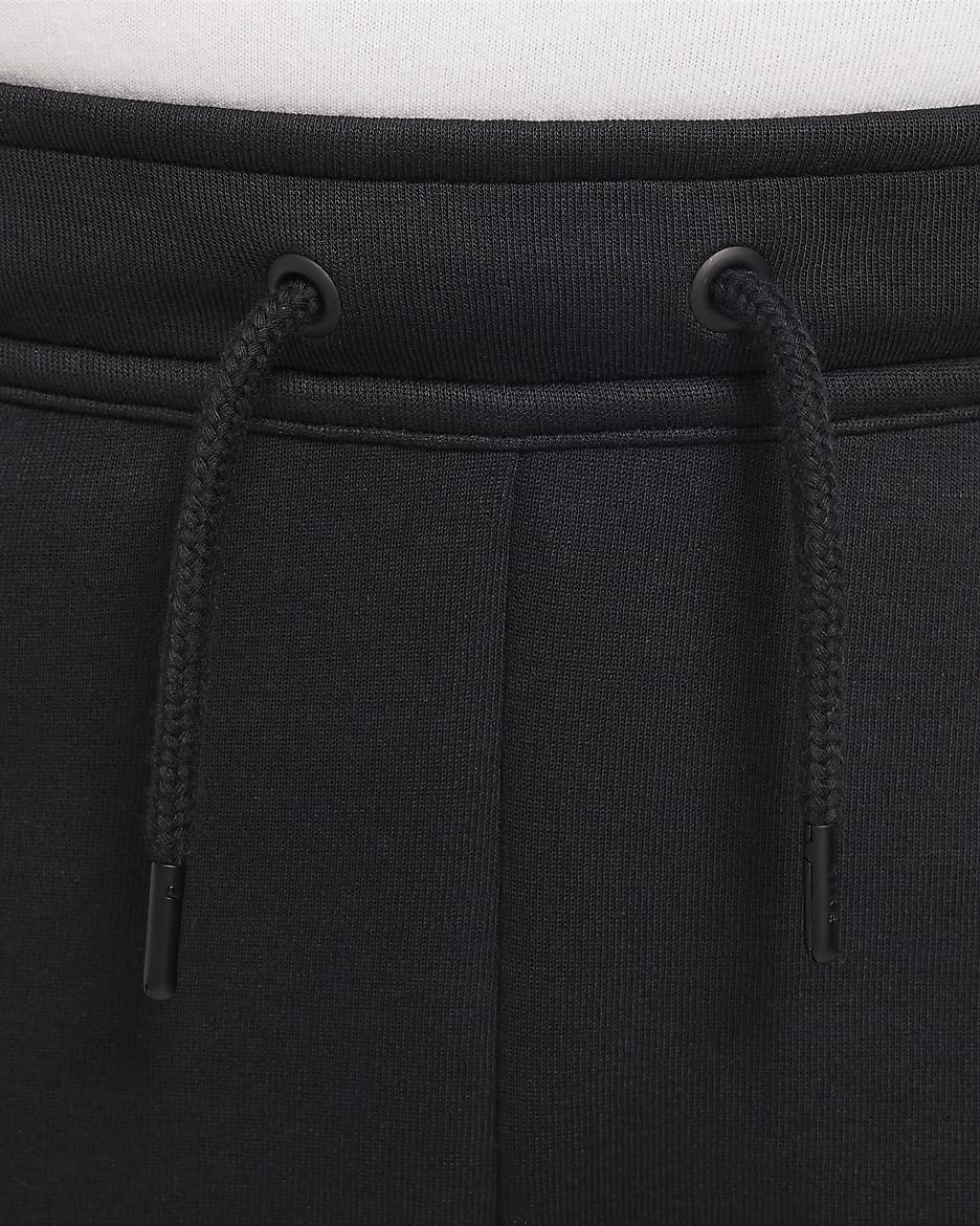 Nike Sportswear Tech Fleece shorts til store barn (gutt) (utvidet størrelse) - Svart/Svart/Svart