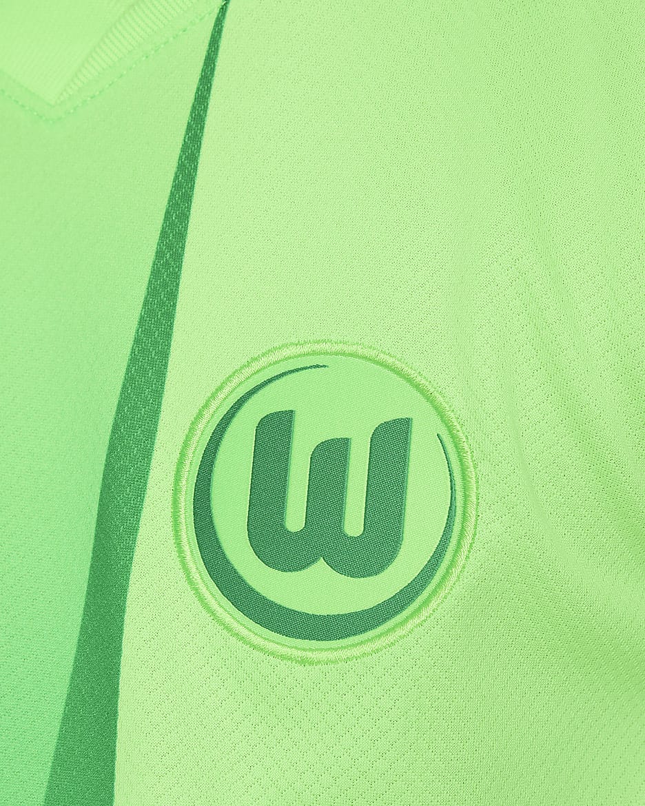 Primera equipación Stadium VfL Wolfsburgo 2024/25 Camiseta de fútbol de réplica Nike Dri-FIT - Niño/a - Sub Lime/Lucky Green/Sub Lime