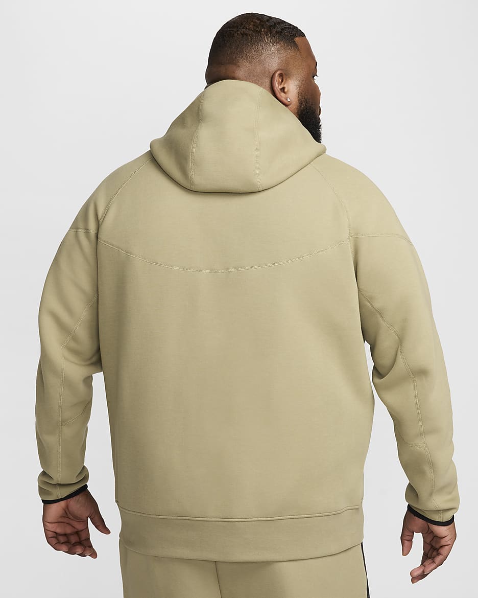 Sweat à capuche et zip Nike Sportswear Tech Fleece Windrunner pour homme - Neutral Olive/Noir