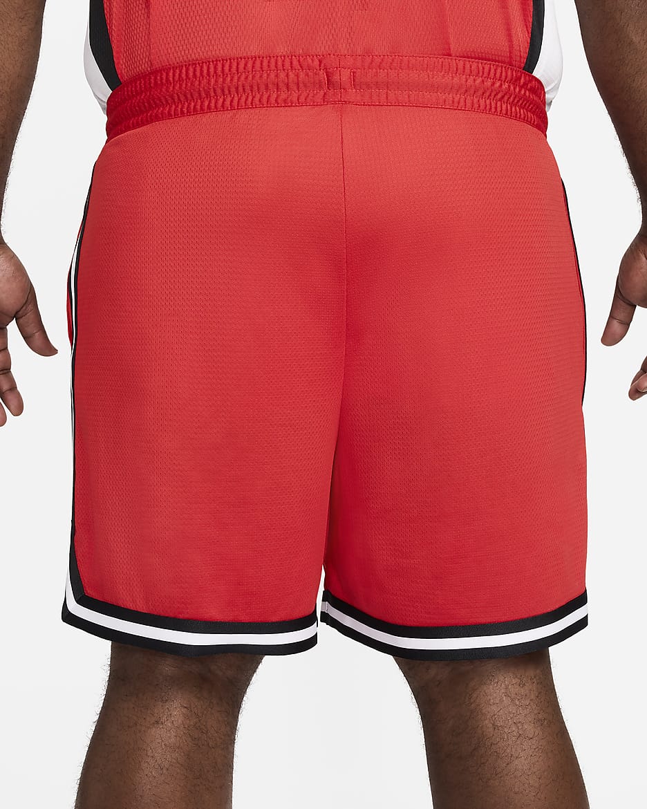 Shorts de básquetbol Dri-FIT de 15 cm para hombre Nike DNA - Rojo universitario/Negro/Negro