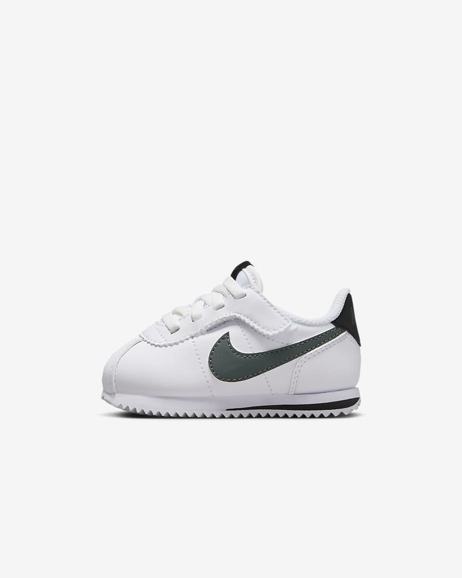 รองเท้าทารก/เด็กวัยหัดเดิน Nike Cortez EasyOn - ขาว/ดำ/Vintage Green