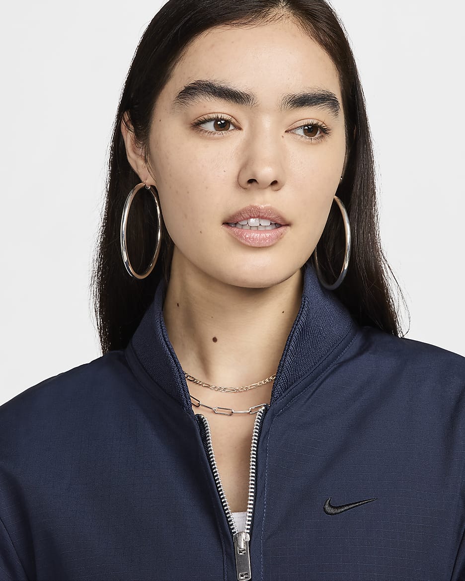 Nike Sportswear Collection Women's Cropped Full-Zip Jacket - Obsidian/Black