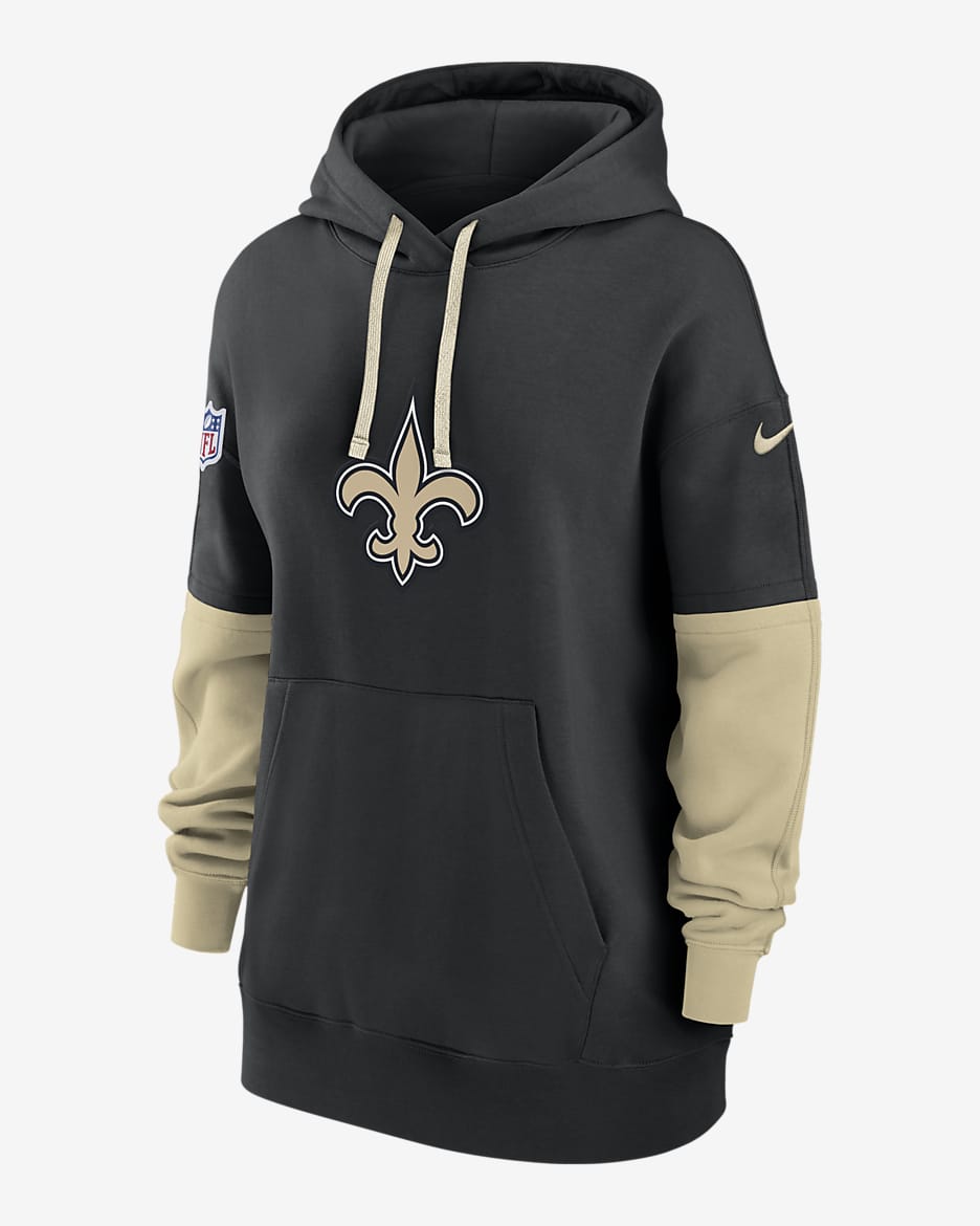 New Orleans Saints Sideline Essential Women's Nike NFL Pullover Hoodie - Black