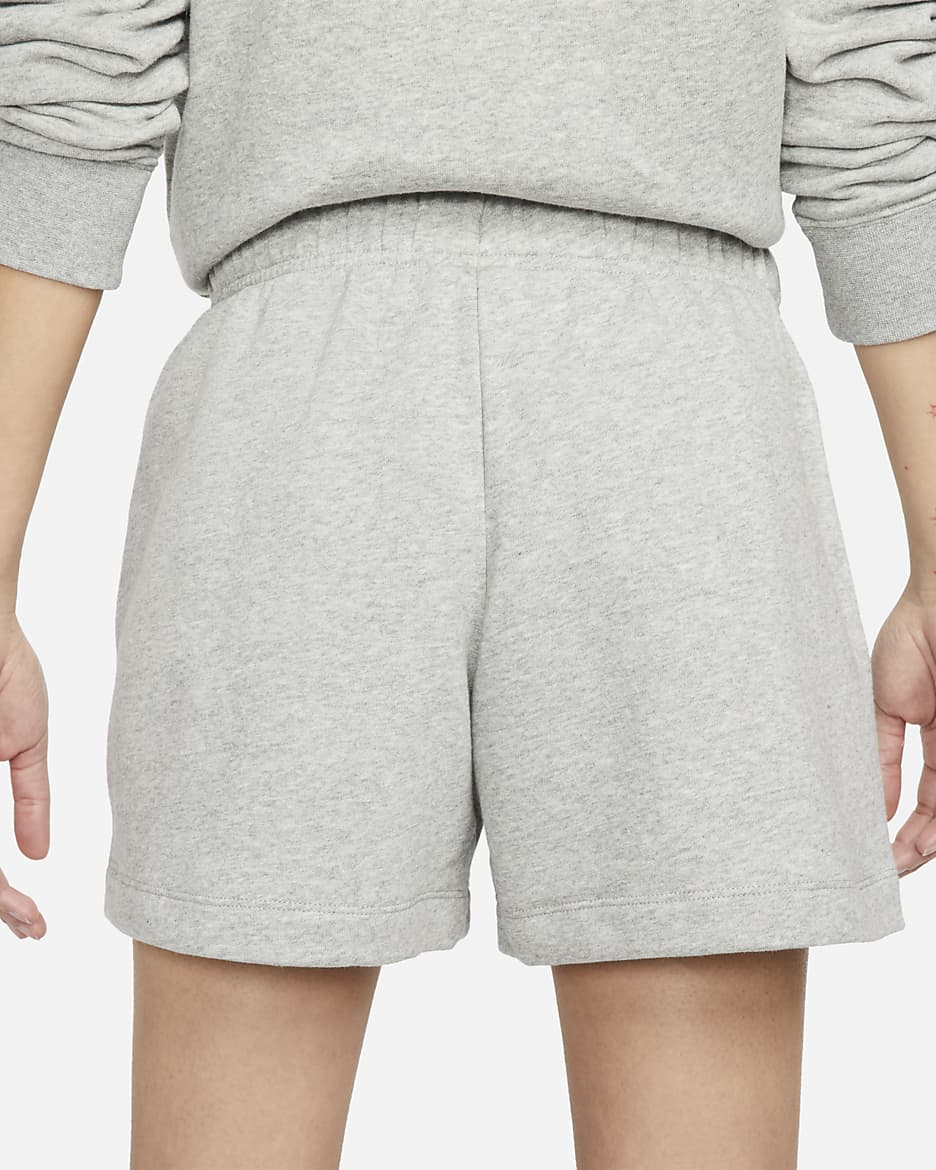 Nike Sportswear Club Fleece Women's Mid-Rise Shorts - Dark Grey Heather/White