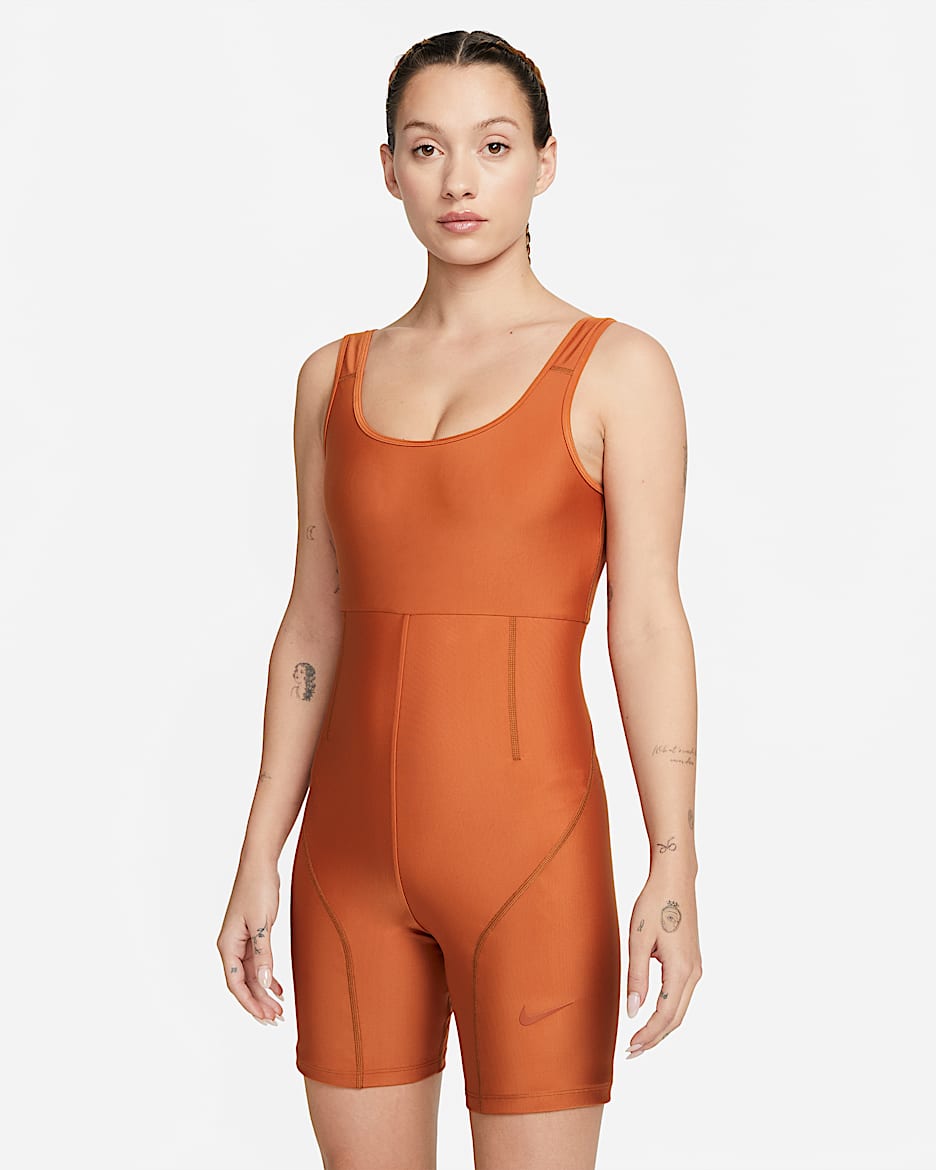 Traje de baño con piernas para mujer Nike Fusion - Rojizo oscuro