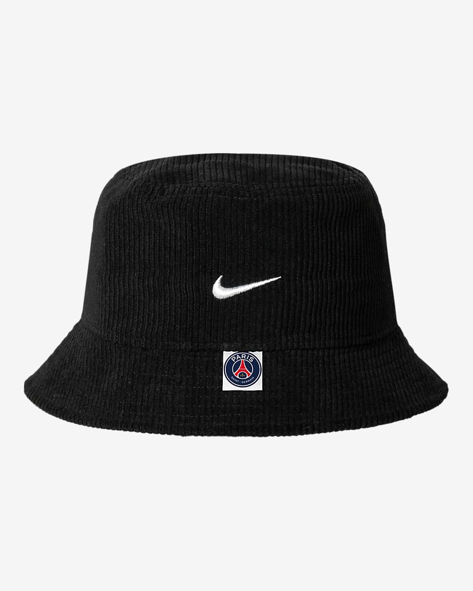 Gorro tipo pescador de fútbol Nike de pana Paris Saint-Germain - Negro