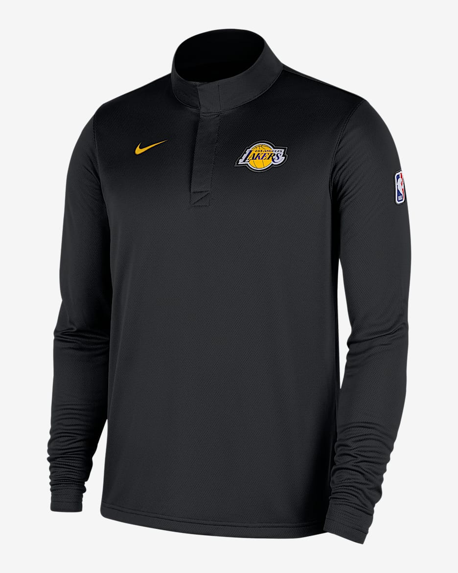 Los Angeles Lakers Men's Nike Dri-FIT NBA 1/4-Zip Long-Sleeve Top - Black/Amarillo