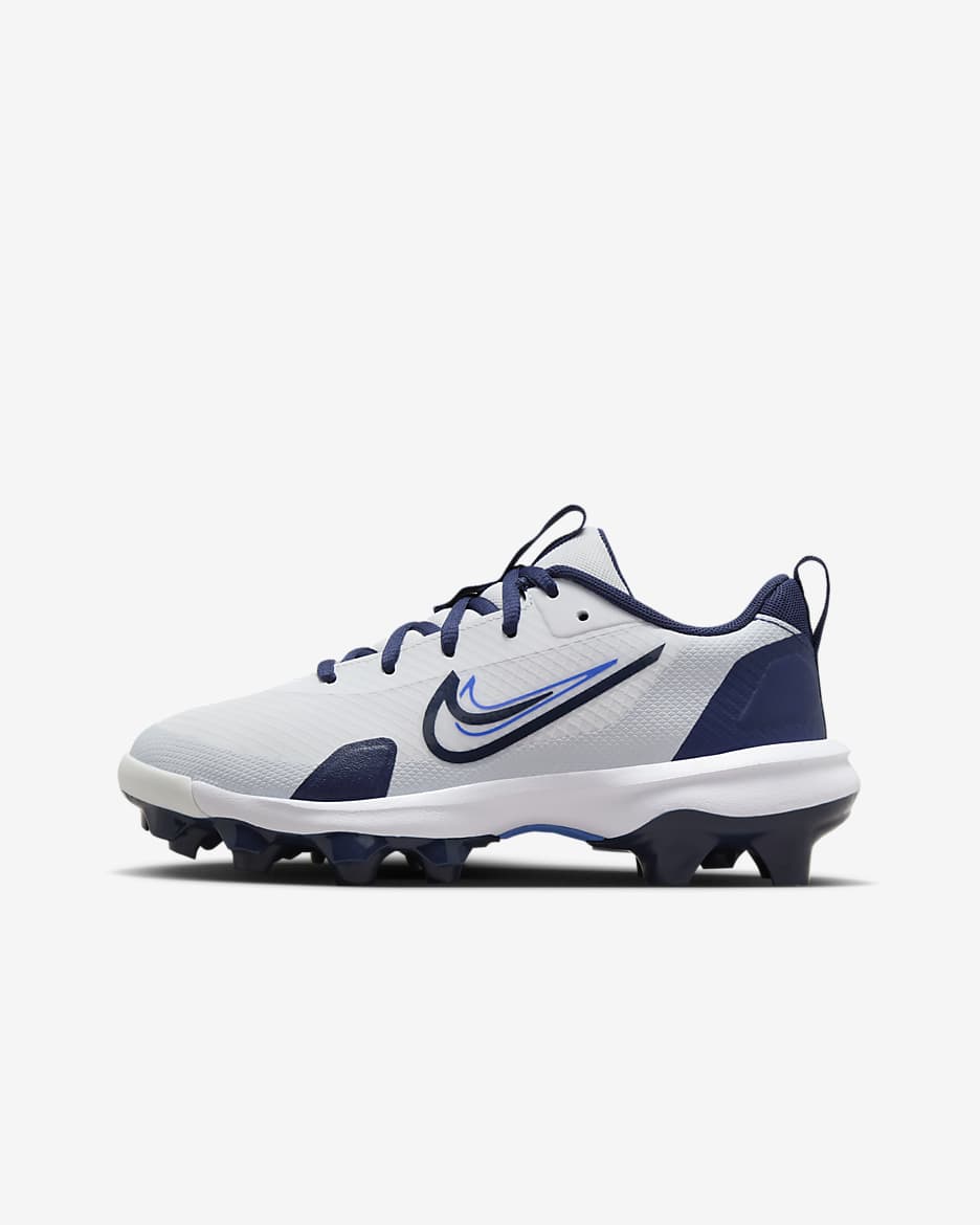 Tacos de béisbol para niños grandes Nike Force Trout 9 Pro MCS - Blanco/Hiperroyal/Azul marino medianoche