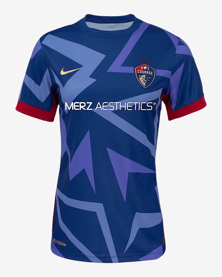 North Carolina Courage 2025 Stadium Home Women's Nike Dri-FIT NWSL Replica Jersey - Gym Blue/Carmine