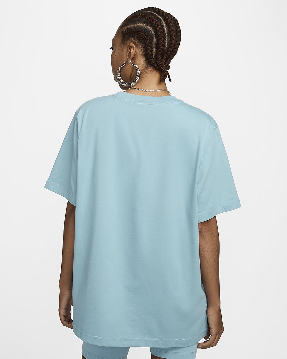 Nike Sportswear Essential T-shirt voor dames - Denim Turquoise/Wit