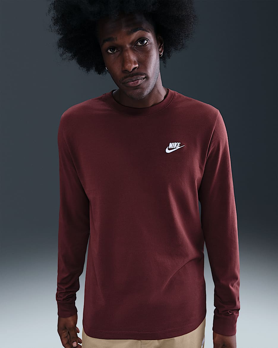 Nike Sportswear Club Men's Long-Sleeve T-Shirt - Dark Team Red