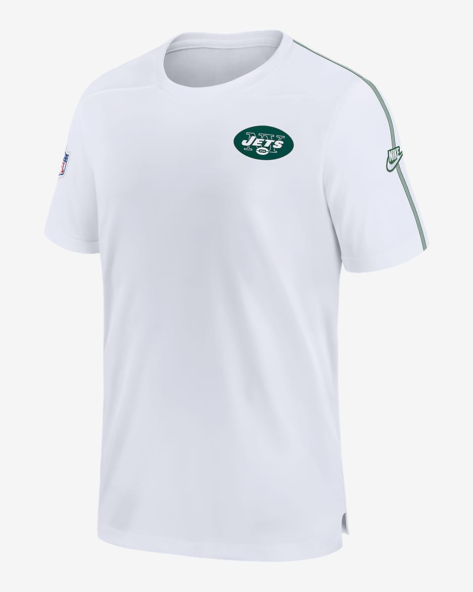 Playera Nike Dri-FIT de la NFL para hombre New York Jets Sideline Coach - Blanco