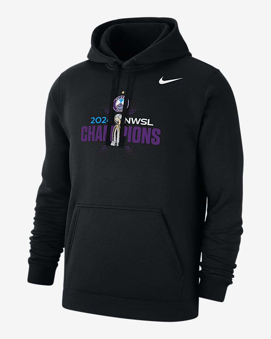 Orlando Pride 2024 NWSL Champions Club Men's Nike Fleece Pullover Hoodie - Black