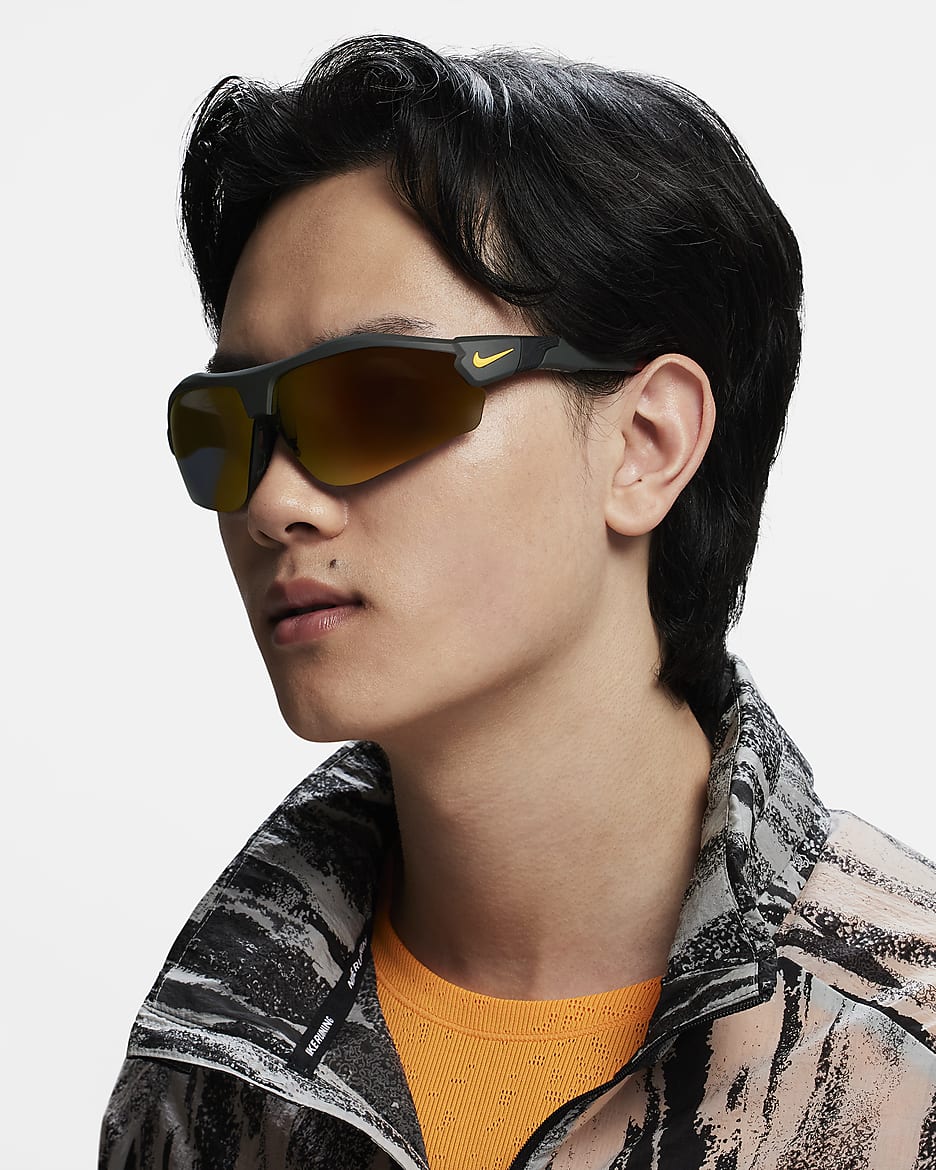 Nike Show X3 II AF Mirrored Sunglasses - Sequoia/Laser Orange