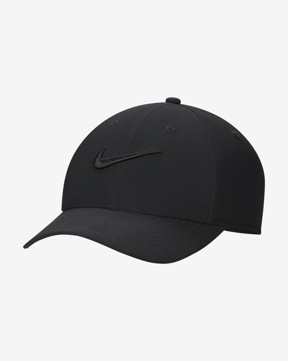 Gorra Swoosh estructurada Nike Dri-FIT Club - Negro/Negro