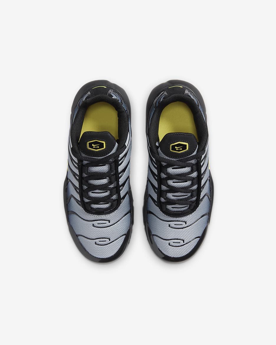 Nike Air Max Plus gyerekcipő - Fekete/Wolf Grey/Opti Yellow