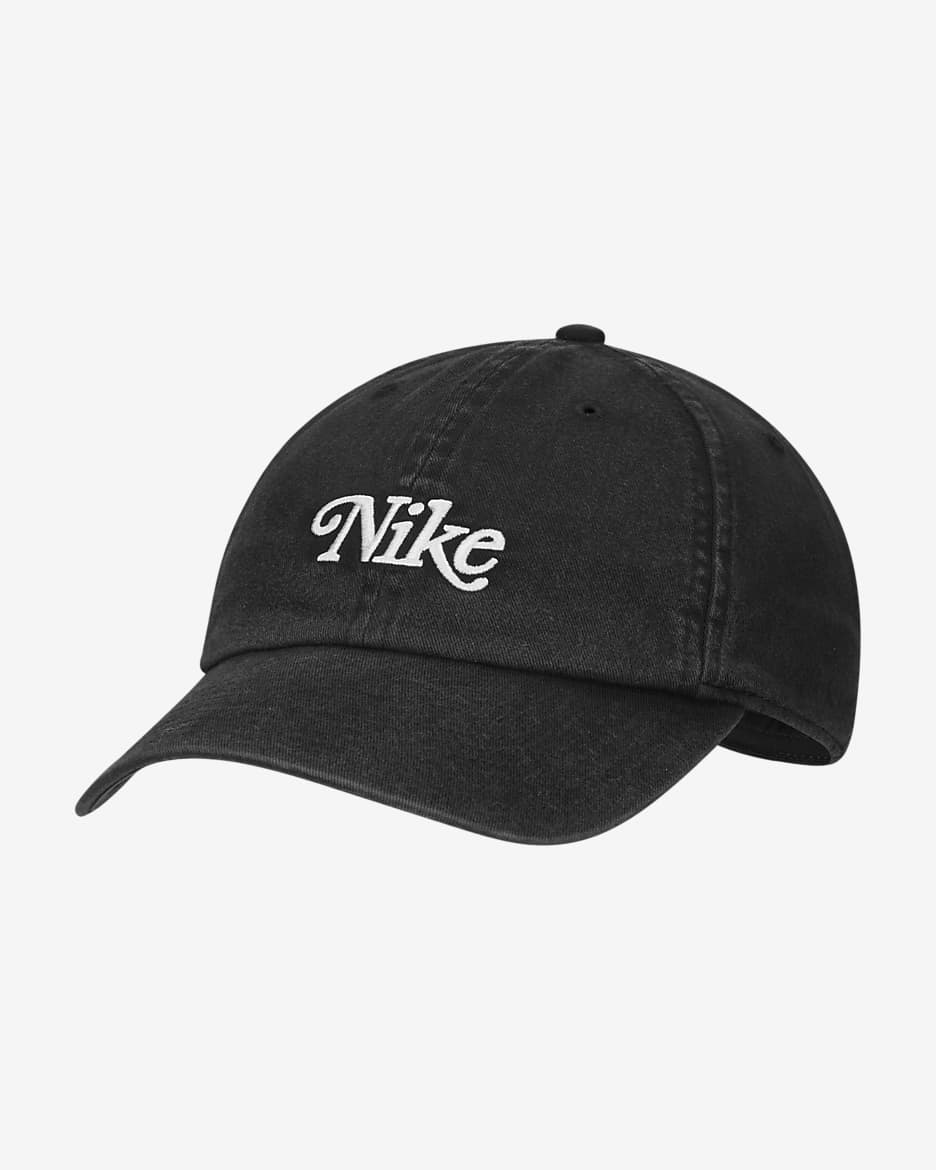 Nike Heritage86 Washed Golf Hat - Black/Summit White