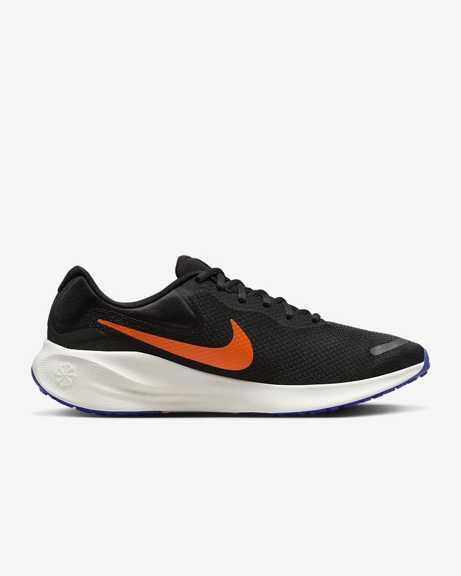 Nike Revolution 7 Men's Road Running Shoes - Black/Astronomy Blue/Sail/Hyper Crimson