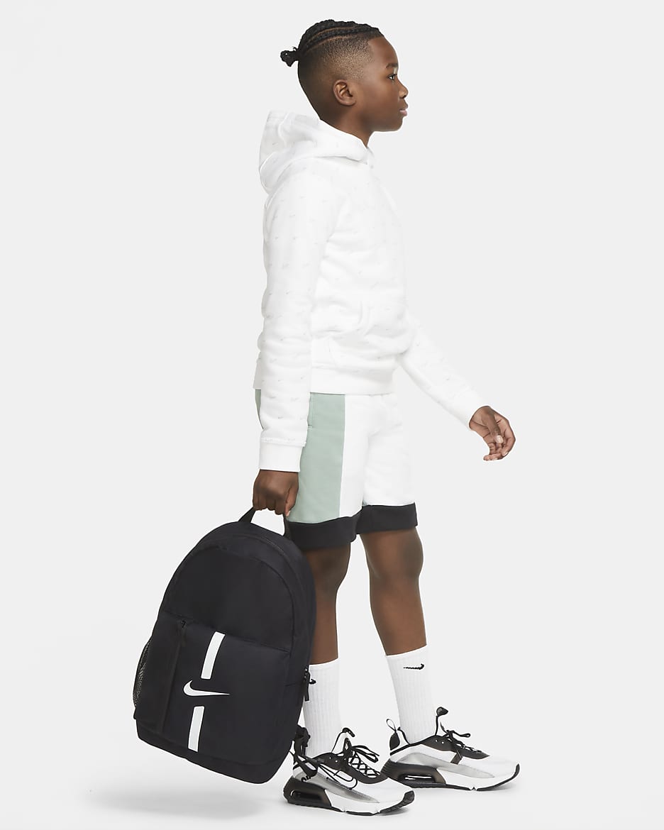 Sac à dos de football Nike Academy Team pour enfant (22 L) - Noir/Noir/Blanc