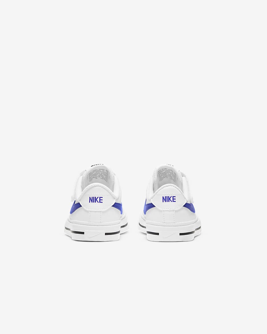 NikeCourt Legacy Younger Kids' Shoes - White/Black/Game Royal