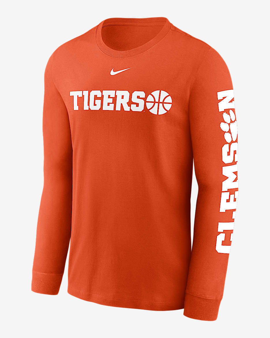 Clemson Basketball Icon Men's Nike College Long-Sleeve T-Shirt - Orange