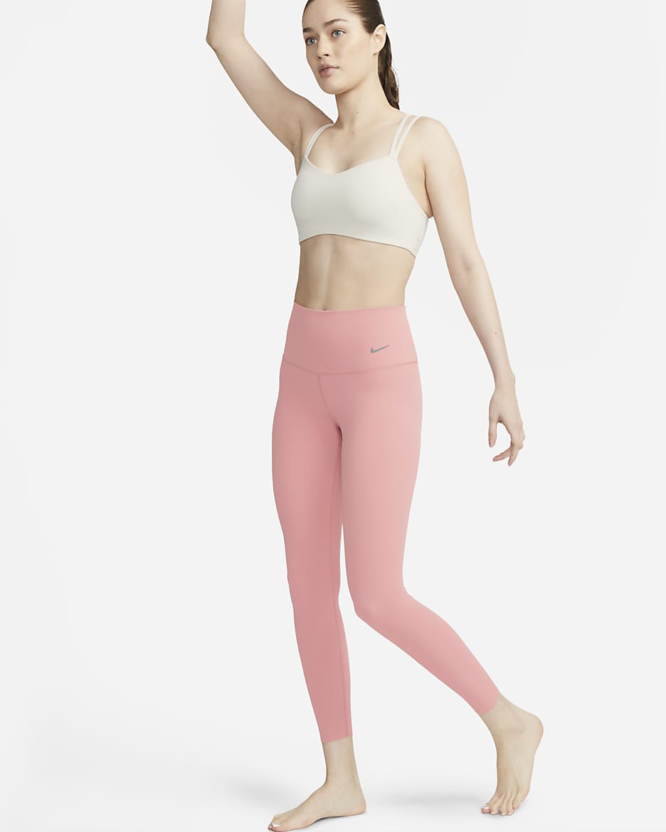 Legging 7/8 à taille haute et maintien léger Nike Zenvy pour femme - Red Stardust/Noir