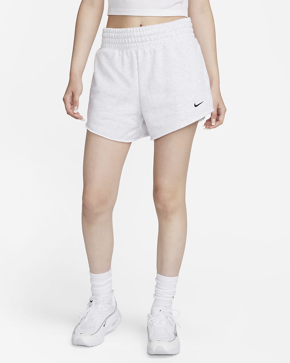 Nike Sportswear Women's High-Waisted French Terry Shorts - Birch Heather/Black