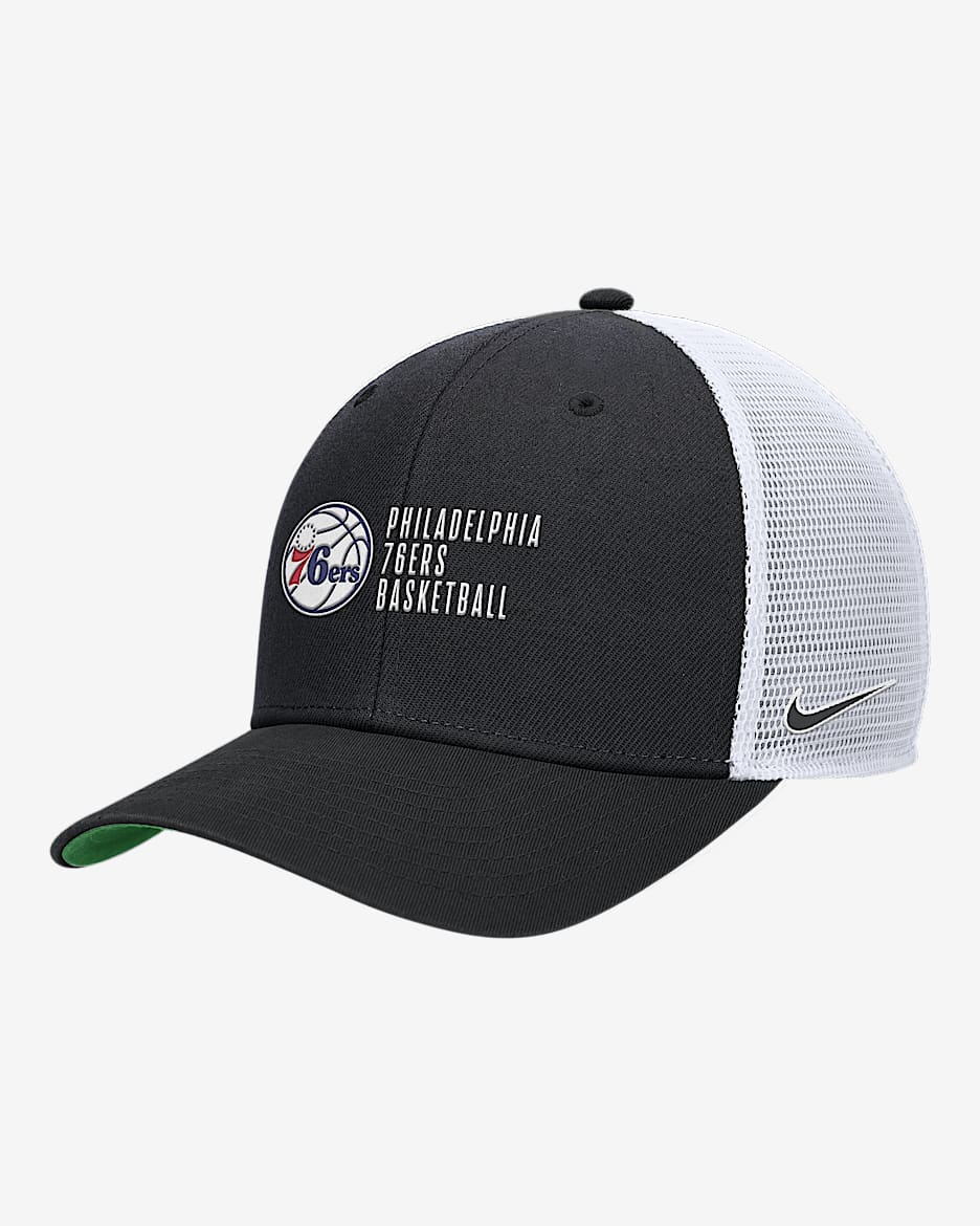 Philadelphia 76ers 2024/25 Rise Icon Edition Nike NBA Trucker Cap - Black
